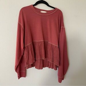 Altar'd State Pink Long Sleeve Boxy Sweatshirt